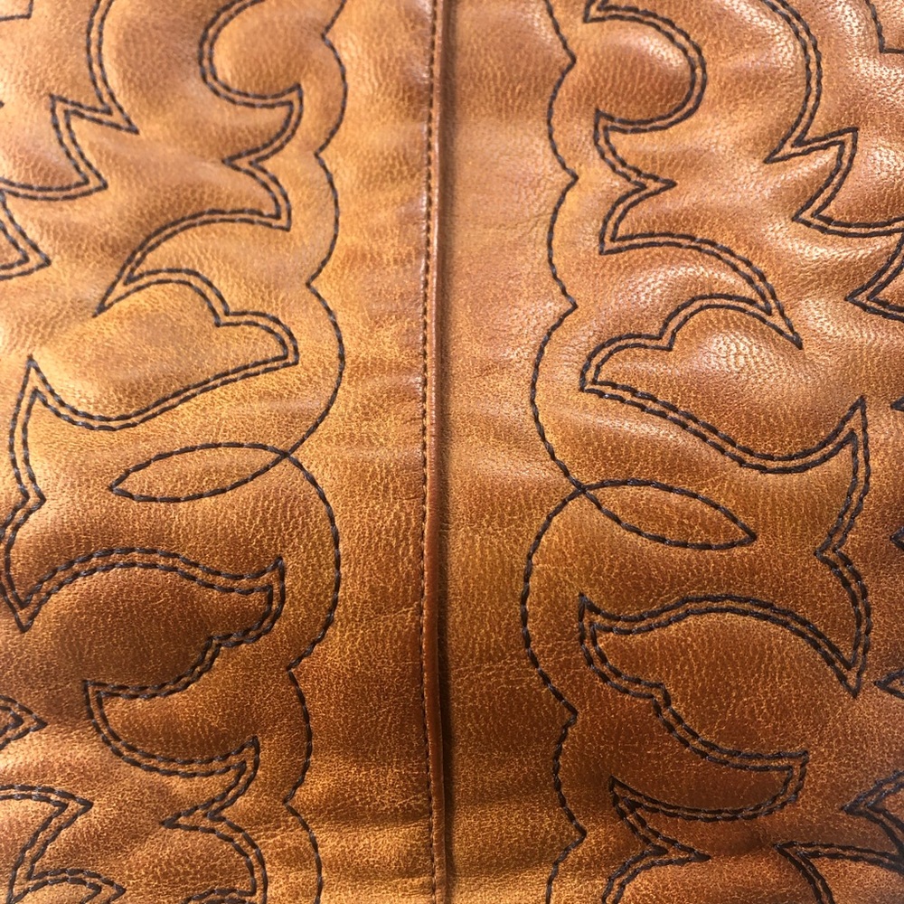 Brown with navy embroidery cowgirl boots - Picture 4 of 8